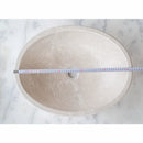 Botticino Beige Marble Natural Stone Oval Vessel Bathroom Sink Honed Finish 16 In X 20.5 In