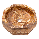 Octagon Vessel Sink Brown Onyx Polished Natural Stone Bathroom Fixture