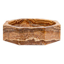 Octagon Vessel Sink Brown Onyx Polished Natural Stone Bathroom Fixture