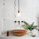 Handcrafted Brown Onyx Natural Stone Round Polished Drop-In Vessel Sink