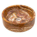 Brown Onyx Translucent Natural Stone Above Vanity Bathroom Sink Polished (D)16" (H)5" angle view