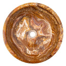 Brown Onyx Vessel Sink Polished 16x 6 Inch Natural Stone Bathroom Fixture