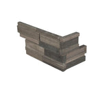 Brown wave 3D ledger corner 6 x 18 honed sandstone wall tile LPNLDBROWAV618COR-3DH product shot corner view