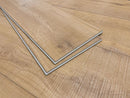 SPC Vinyl Rigid Core 9" Width 60" RL, 7mm Thick, 5.5mm IXPE Bungalow Tan Zephyr Floors - Mazzia Collection Product shoot tile edge view