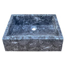 18x12 Polished Gray Marble Hand Carved Rectangular Farmhouse Sink