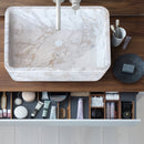 Calacatta Marble Farmhouse Sink NTRVS05 W12.5 L18 H5 installed bathroom