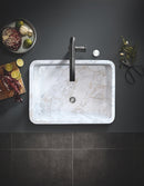Calacatta Marble Farmhouse Sink NTRVS05 W12.5 L18 H5 kitchen view