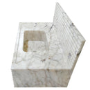 Calacatta Viola Gold Marble Wall-Mount Bathroom Sink Horizontal Fluted Design (W)22" (W)38" (H)12" with 12" Backsplash side view