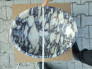 Calacatta Viola Oval White Purple Marble Handcarved Above Counter Vessel Bathroom Sink 14x18x5 Inch