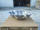 Calacatta Viola Oval White Purple Marble Handcarved Above Counter Vessel Bathroom Sink 14x18x5 Inch