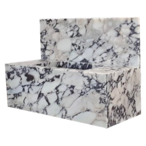 Calacatta Viola Marble Rectangular Wall-mount Bathroom Sink with 10" Backsplash (W)16" (L)32" (H)10" product shot angle