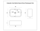 Calacatta Viola Marble Wall-mounted Natural Stone Rectangular Sink (W)12" (L)18" (H)7"