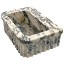 Calacatta Viola Marble Wall-Mount Bathroom Vanity Sink - Fluted Design (W)15" (L)22" (H)8" angle view