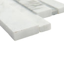 Calacatta cressa 3D ledger corner 6X18 honed marble wall tile LPNLMCALCRE618COR 3DH product shot profile view
