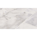Calacatta cressa 4 in x 12 in honed marble floor and wall tile TCALCRE412H product shot multiple tiles top view