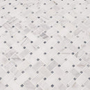 Calacatta cressa basket weave 12X12 honed marble mesh-mounted mosaic tile SMOT-CALCRE-BWH product shot angle view