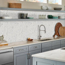 Calacatta cressa herringbone 12X12 honed marble mesh mounted mosaic tile SMOT-CALCRE-HBH product shot kitchen view