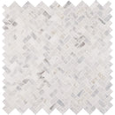 Calacatta cressa herringbone 12X12 honed marble mesh mounted mosaic tile SMOT-CALCRE-HBH product shot multiple tiles top view