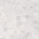Calacatta cressa hexagon 11.75X12 honed marble mesh mounted mosaic tile SMOT-CALCRE-2HEXH product shot multiple tiles angle view