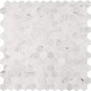 Calacatta cressa hexagon 11.75X12 honed marble mesh mounted mosaic tile SMOT-CALCRE-2HEXH product shot multiple tiles top view