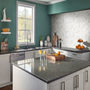 Calacatta cressa leaf 12X12 honed marble mesh-mounted mosaic tile SMOT-CALCRE-LEAFH product shot kitchen view