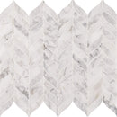 Calacatta cressa leaf 12X12 honed marble mesh-mounted mosaic tile SMOT-CALCRE-LEAFH product shot one tile closeup top view