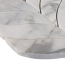 Calacatta cressa leaf 12X12 honed marble mesh-mounted mosaic tile SMOT-CALCRE-LEAFH product shot profile view