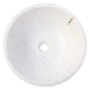 Calacatta White Marble Vessel Above Vanity Bathroom Sink Rough Exterior (D)16" (H)5" top view