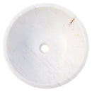 Calacatta White Marble Vessel Sink Bowl Polished Interior and Rough Exterior  (D)16" (H)5"