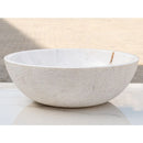 Calacatta White Marble Vessel Above Vanity Bathroom Sink Rough Exterior (D)16" (H)5" side view