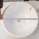 Calacatta White Marble Vessel Sink Bowl Polished Interior and Rough Exterior  (D)16" (H)5"