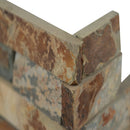 California gold splitface ledger corner 6"x18" natural slate wall tile LPNLSCALGLD618COR product shot corner tile view