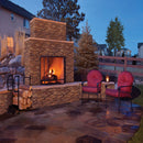 California gold splitface ledger corner 6"x18" natural slate wall tile LPNLSCALGLD618COR product shot outdoor view
