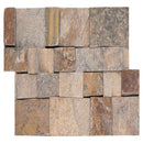 Canyon creek splitface ledger panel 6X24 natural quartzite wall tile LPNLQCANCRE624 product shot multiple tiles view