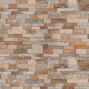 Canyon creek splitface ledger corner 6X18 natural quartzite wall tile LPNLQCANCRE618COR product shot top tile view