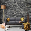 Capella charcoal brick 2 13x10 matte porcelain floor and wall tile NCAPCHABRI2X10 product shot room view