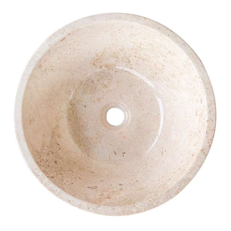 Cappuccino Beige Marble V-Shape Tapered Sink Polished top view