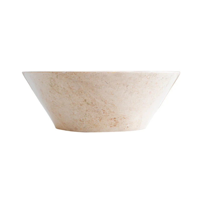 Cappuccino Beige Marble V-Shape Tapered Sink Polished side view