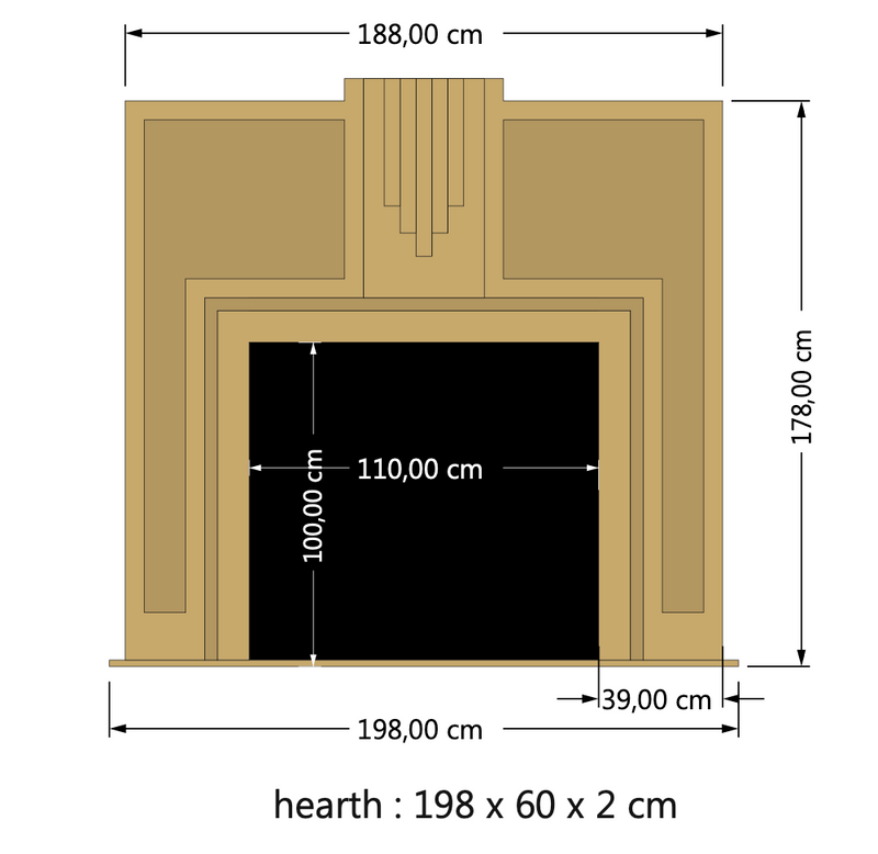 Cappuccino Beige Marble Hand-carved Fireplace Mantel Polished (W)70" (L)74" drawing