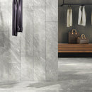 Cararra premium carrara blu honed porcelain floor and wall tile liberty us collection LUSIRG2448144 product shot passage wall view