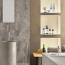 Cararra premium romeno greige honed porcelain floor and wall tile liberty us collection LUSIRG2448173 product shot passage wall view