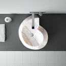 Carrara Marble Helix Shape Stone Above Vanity Bathroom Sink Polished (W)20" (L)23" (H)4" bathroom top view