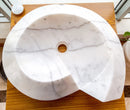 Carrara Marble Helix Shape Stone Above Vanity Bathroom Sink Polished (W)20" (L)23" (H)4" top view