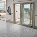 Carrara White Ellipsis 8.66 x 11.63 Polished Marble Mesh Mounted Mosaic Tile SMOT-CAR-ELLIP product shot bathroom view 2