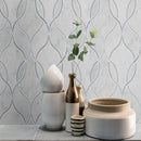 Carrara White Ellipsis 8.66 x 11.63 Polished Marble Mesh Mounted Mosaic Tile SMOT-CAR-ELLIP product shot bathroom view