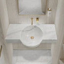 Luxury Wall Mount White Marble Above Vanity Sink 36 Inch