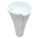 Carrara White Marble Stand-alone Designer Pedestal Bathroom Sink (W)16.5" (L)16.5" (H)36" angle view