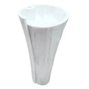 Carrara White Marble Pedestal Bathroom Sink Conical Design Free Shipping