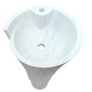 Carrara White Marble Stand-alone Designer Pedestal Bathroom Sink (W)16.5" (L)16.5" (H)36" top view