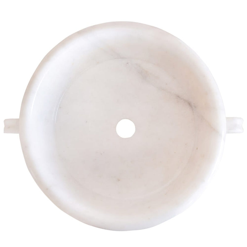 carrara white marble stone vessel round sink NTRVS20 D17 H6 top product view